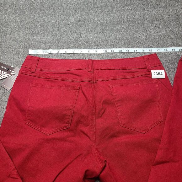 Dana Buchman Pants Womens 12 Red Allure Modern Chic Straight Stretch Cotton New - Picture 8 of 10